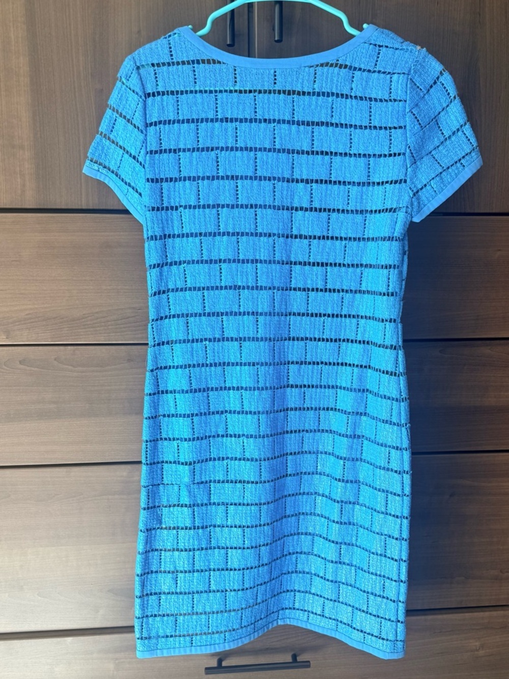 Per Se Bright Blue Short-Sleeve Knit Dress with Patch Pockets - Picture 2 of 8